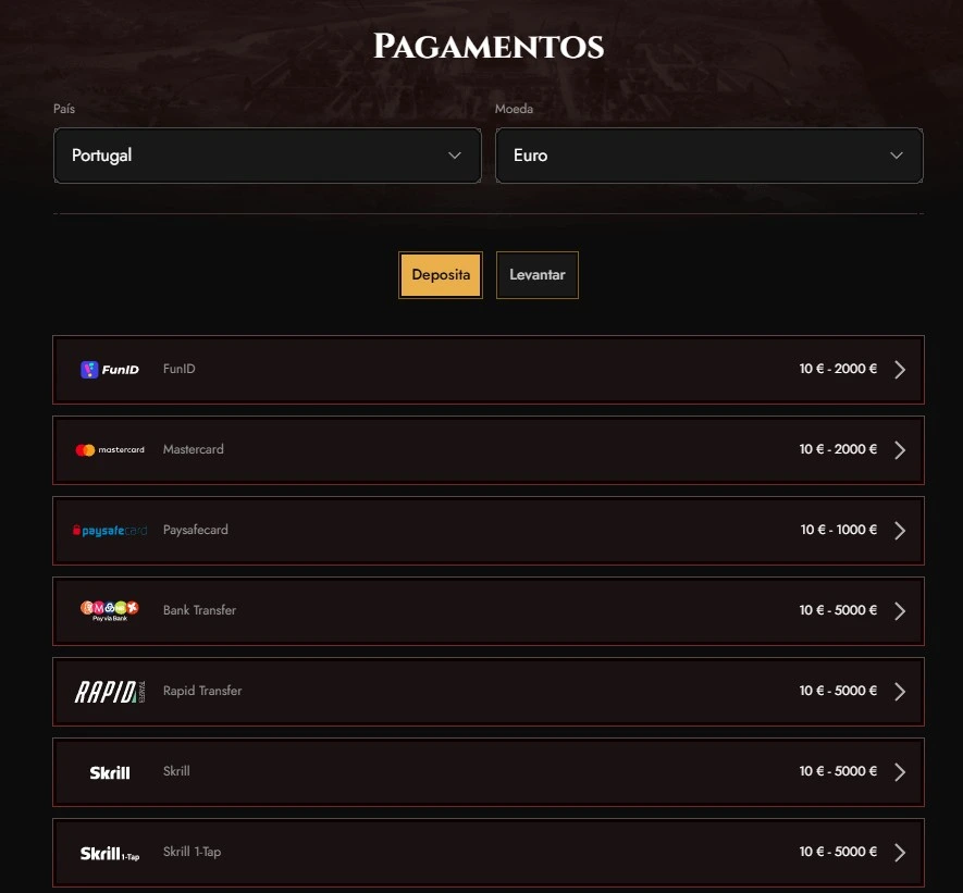 pagamento o Legiano